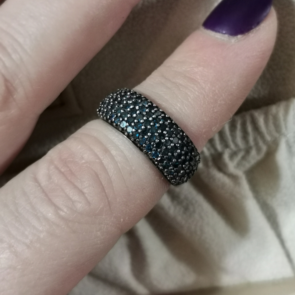 Sterling Silver and blue diamonds